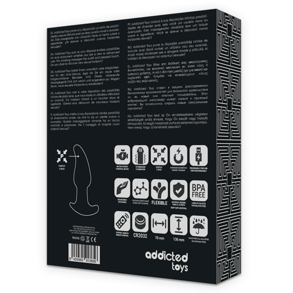 Addicted toys control remoto plug anal p-spot negro
