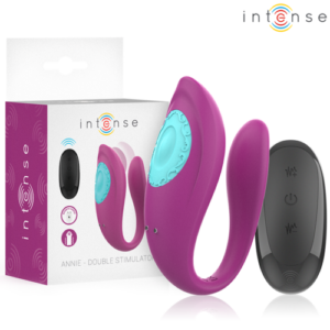 INTENSE - ANNIE ESTIMULADOR & VIBRADOR FORMA DE U MORADO CONTROL REMOTO